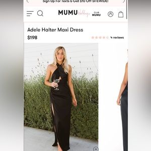 Show my your mumu black halter dress size XL